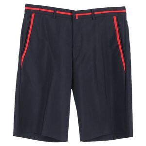 Givenchy Stripe Detail Bermuda Shorts in Navy Blue Wool